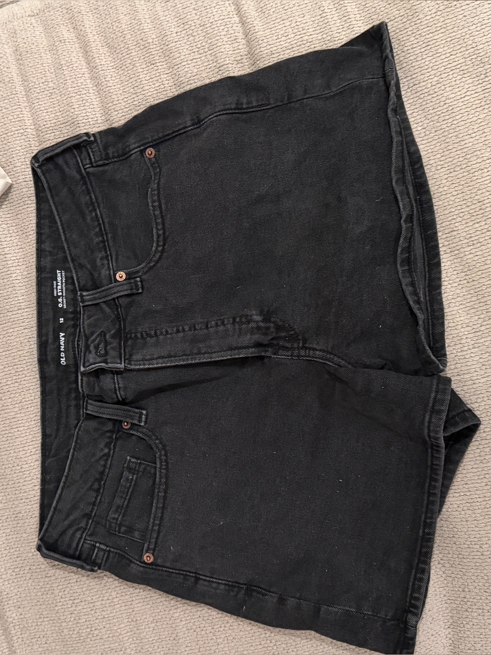 Old Navy Black High-Waist Denim Shorts